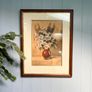 Original Vintage Watercolour Painting Still Life Daisies in Terracotta Vase Signed Image 6