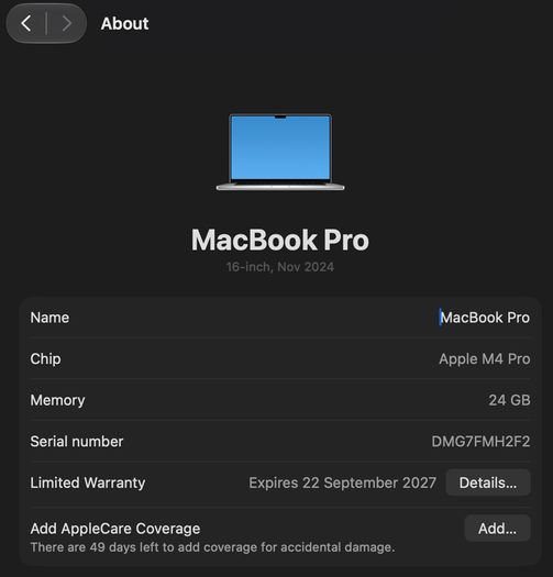Apple MacBook Pro 16.2" M4 Pro 24GB 512GB Silver