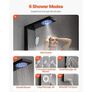 Shower Panel Tower System with Rainfall Shower Head, LED, 53 in Brushed Stainless Steel Shower Column, 6-Function Faucet, Wall-Mount Rain Massage Image 2