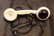 vintage phone handset, possibly militaria