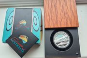 Australia 1 Dollar Discover Brisbane Harbor Ship Boat colored silver coin 2008