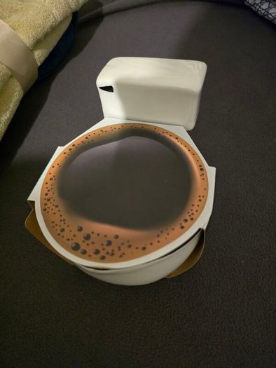 toilet design coffee mug novelty with ground coffee