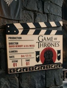 Game of Thrones display scene clap board