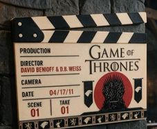 Game of Thrones display scene clap board