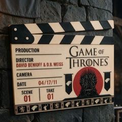Game of Thrones display scene clap board
