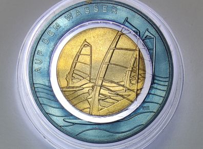 Germany 10 Euro Base Metals (Polymer Ring) Uncirculated Coin 2021 - On the Water (A) - Air Moves