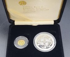 2007 Ireland Central Bank Celtic Culture Uncirculated Euro20 Gold and Euro10 Silver Coin in Original Presentation Box