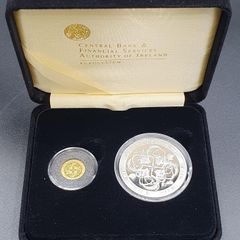 2007 Ireland Central Bank Celtic Culture Uncirculated Euro20 Gold and Euro10 Silver Coin in Original Presentation Box