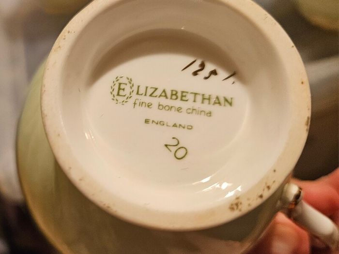 4 China Cups and Sugar Bowl