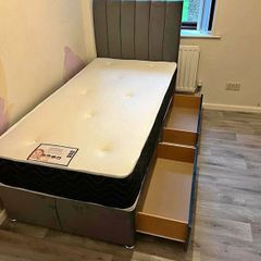 Single Divan Beds. Stylish Headboards. Multiple Colours, Drawers Options. Cash On Delivery