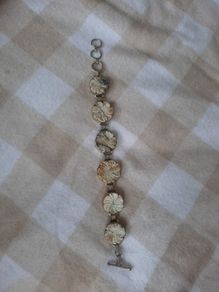 silver pink opal bracelet