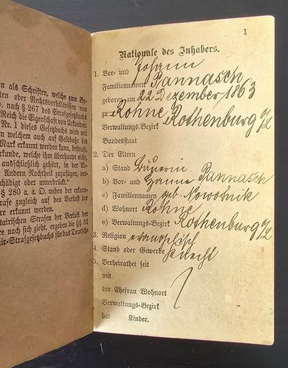 German Army Soldbuch from 1887
