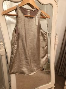 NWT River Island Gold Lame Vest size 8