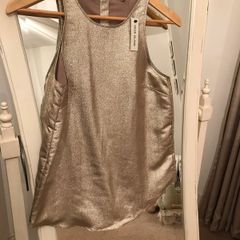 NWT River Island Gold Lame Vest size 8