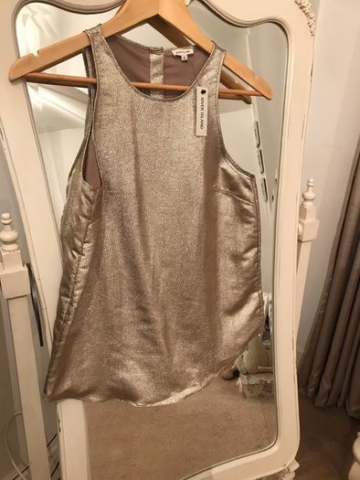 NWT River Island Gold Lame Vest size 8