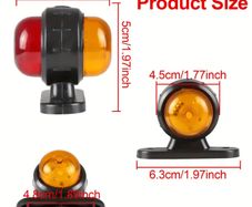 12-24V Double-sided  Truck Side Marker Light Red Amber