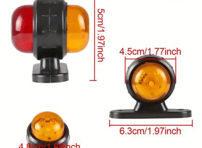 12-24V Double-sided  Truck Side Marker Light Red Amber