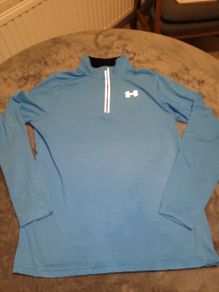 mens blue under armor long sleeve running top