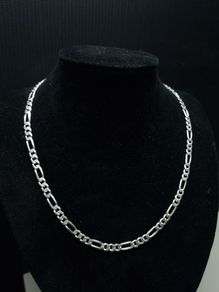 Vintage English Sterling Silver Figaro Chain Birmingham Hallmarked