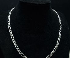 Vintage English Sterling Silver Figaro Chain Birmingham Hallmarked