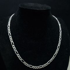 Vintage English Sterling Silver Figaro Chain Birmingham Hallmarked