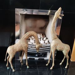 2 decorative brass giraffe statues
