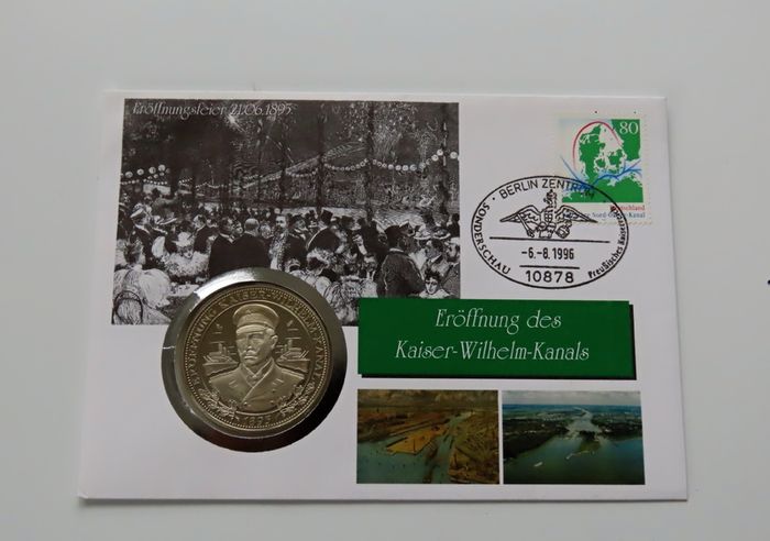 Kaiser Wilhelm coin-medal stamp cover