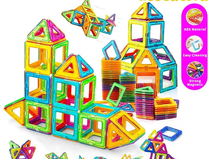 50PCS MAGNA TILES Montessori Education Magnetic Building Blocks DIY Magnets Toys Mini Size Designer Construction Set Gifts for Kids
