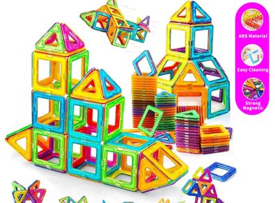 50PCS MAGNA TILES Montessori Education Magnetic Building Blocks DIY Magnets Toys Mini Size Designer Construction Set Gifts for Kids