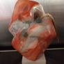 Absract Modernist Alabaster Sculpture on Marble Base. Signed. Image 5