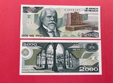 Mexico  2,000  Pesos 1989. Pick 86c  ( Uncirculated )