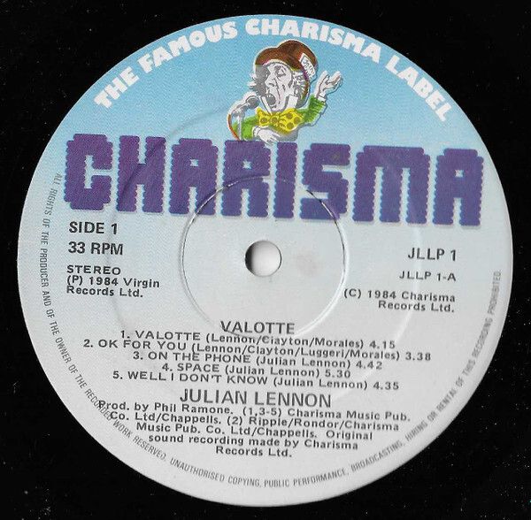 Julian Lennon Valotte Irish Pressing Vinyl LP Album