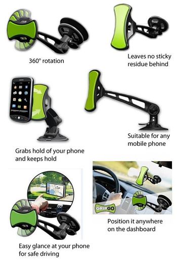 Gripgo Universal Car Phone Mount Holder Large