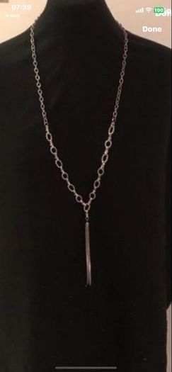 costume necklace Bnwt long silver necklace Bnwt