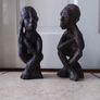 Pair of Vintage Handcarved Wooden African Tribal Figures ( Male ) Image 9