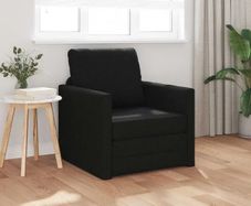 Folding Sofa Bed Black 74 x 77 x 81 cm Fabric