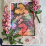 BUTTERFLIES picture framed in stone finish frame edged with flowers. Image 6