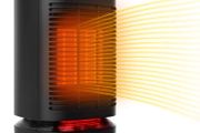 Electric Heater Cooler 950W PTC Ceramic Space Heater Portable Personal Heater Oscillation Tip-Over and Overheat Protection Small Space Heater for Home Office Use - Black 01 [Energy Class A+++]