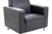 Iceberg Leather Waiting room / Reception Armchair  - Black