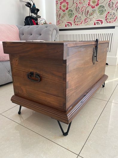 Rustic storage chest coffee table