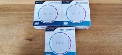 3 x Glass Modern Tempred  Touch Light Switch