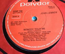 John Lennon  vinyl single - Nobody told me
