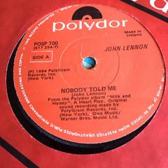 John Lennon  vinyl single - Nobody told me