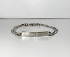 Sterling Silver Curb Link Bracelet - Engraved