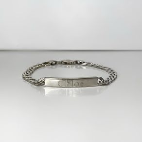 Sterling Silver Curb Link Bracelet - Engraved