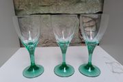Green stemmed glasses