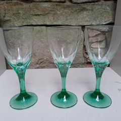 Green stemmed glasses