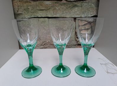 Green stemmed glasses