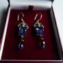 Vintage Sterling Silver 925 Dainty Violet Crystal and Silver Earrings 8,8g Image 3