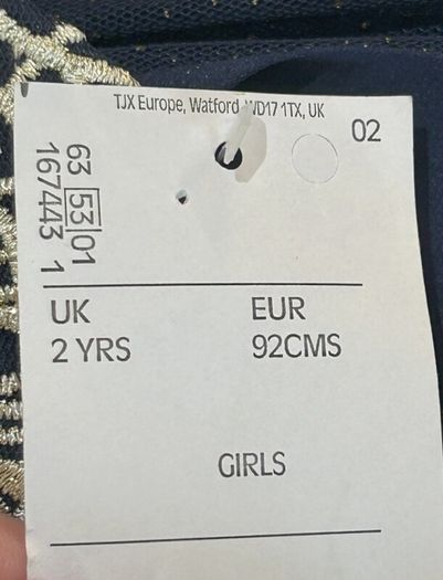 Brand New Navy & Cream Girls Dress from Sugar Plum. Age UK 2yrs / EU 92